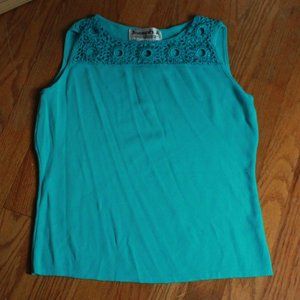 Joseph A Crochet & Beaded Accent Sweater Tank Top